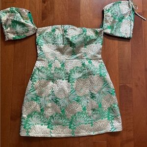 LOVERS AND FRIENDS Women’s Michelle Mini Dress Floral Brocade Sleeveless Medium.